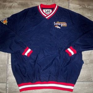Vintage Lee Super Bowl XXXII Champions Denver Broncos Mens Pullover Jacket Large